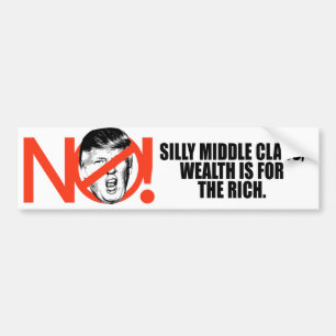 Geen Trump - Wealth is voor de rijken -.png Bumpersticker