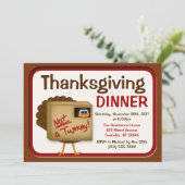 Geen Turkije Thanksgiving Dinner Invitations Kaart (Staand voorkant)
