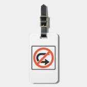 Geen U-bocht verkeersveiligheidssymbool Bagagelabel (Voorkant verticaal)