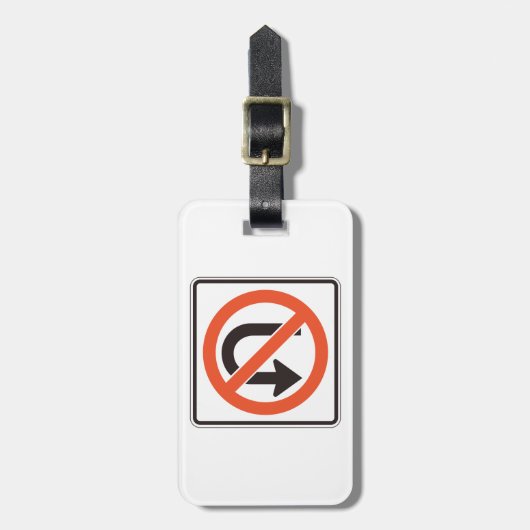 Geen U-bocht verkeersveiligheidssymbool Bagagelabel (Voorkant verticaal)