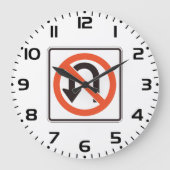 Geen U-bocht verkeersveiligheidssymbool Grote Klok (Voorkant)