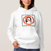 Geen U-bocht verkeersveiligheidssymbool Hoodie (Voorkant)