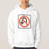 Geen U-bocht verkeersveiligheidssymbool Hoodie (Voorkant)