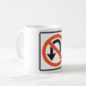 Geen U-bocht verkeersveiligheidssymbool Koffiemok (Voorkant links)