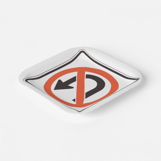 Geen U-bocht verkeersveiligheidssymbool Papieren Bordje (Gebogen)