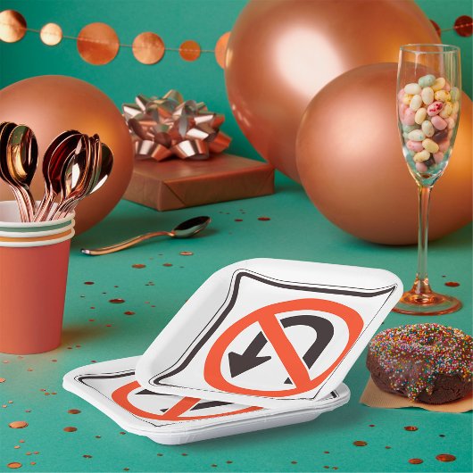 Geen U-bocht verkeersveiligheidssymbool Papieren Bordje