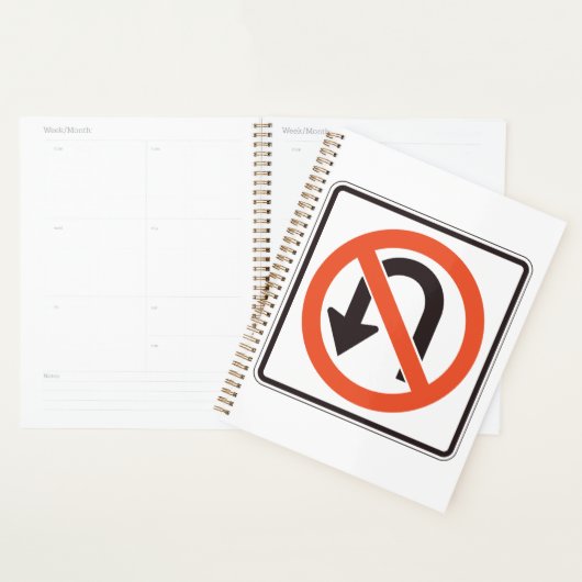 Geen U-bocht verkeersveiligheidssymbool Planner (Display)