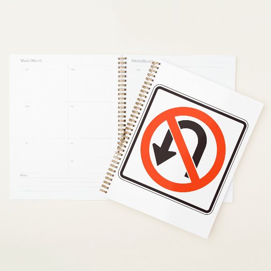 Geen U-bocht verkeersveiligheidssymbool Planner