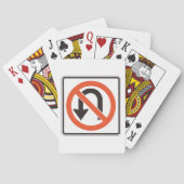 Geen U-bocht verkeersveiligheidssymbool Pokerkaarten (Achterkant)