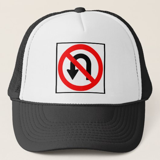 Geen U-bocht wegteken Trucker Pet (Voorkant)