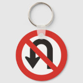 Geen U-Draai Sign. Sleutelhanger (Voorkant)
