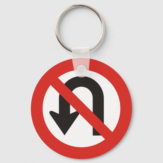 Geen U-Draai Sign. Sleutelhanger (Voorkant)