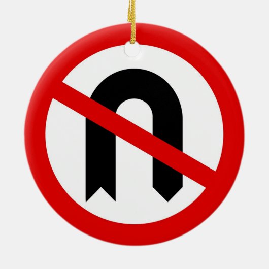 Geen U draaien Keramisch Ornament (Achterkant)