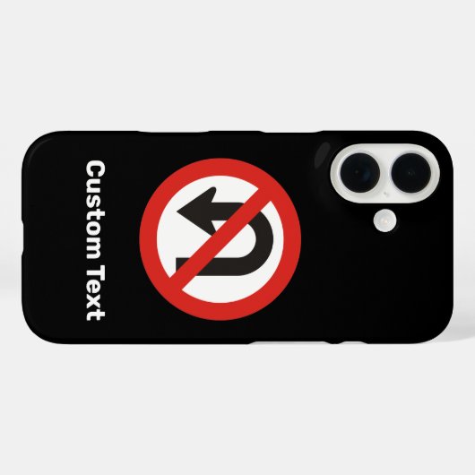 Geen U-Draaiteken Case-Mate iPhone Case (Achterkant (horizontaal))