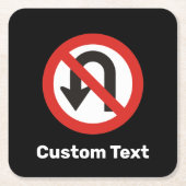 Geen U-Draaiteken Kartonnen Onderzetters (Voorkant)