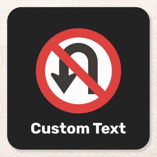 Geen U-Draaiteken Kartonnen Onderzetters (Voorkant)