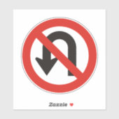 Geen U-Draaiteken Sticker (Vel)