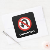 Geen U-Draaiteken Vierkante Sticker (Envelop)