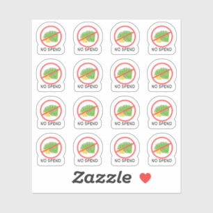 Geen Uitgaven Dag Geld Besparen Budget Volg Planne Sticker