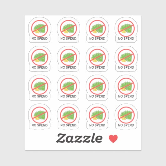 Geen Uitgaven Dag Geld Besparen Budget Volg Planne Sticker (Vel)