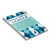 Geen uitgedijd Ledger Blue & White Argyle Notitieboek (Rechterzijde)