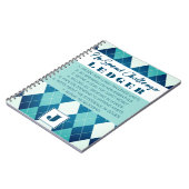 Geen uitgedijd Ledger Blue & White Argyle Notitieboek (Linkerzijde)