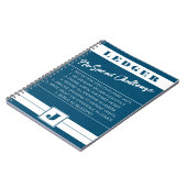 Geen uitgedructe uitdaging Ledger blauw en wit Ini Notitieboek (Linkerzijde)