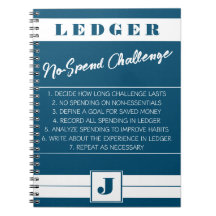 Geen uitgedructe uitdaging Ledger blauw en wit Ini