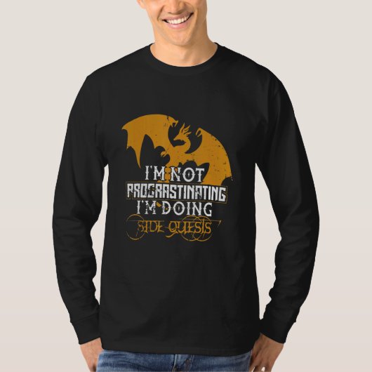 Geen uitputtend 'Doing Side Quests Dragon Gamer' T-shirt (Voorkant)