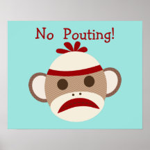 Geen uitstapthema Sock Monkey Baby Nursery Poster