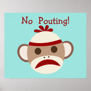 Geen uitstapthema Sock Monkey Baby Nursery Poster