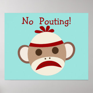 Geen uitstapthema Sock Monkey Baby Nursery Poster
