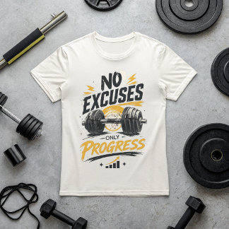 Geen Uitvluchten Alleen Vooruitgang Gym T-Shirt |