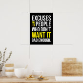 Geen uitwassen - Gym, Hustle, Succes, Motivatie Poster (Keuken)