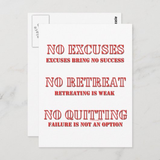 Geen uitzonderingen. briefkaart (Voorkant / Achterkant)