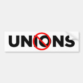 Geen Unies Bumpersticker (Voorkant)