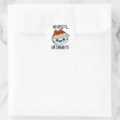 Geen Upsetti Eet Spaghetti Grappig Eten Pun Ronde Sticker (Tas)