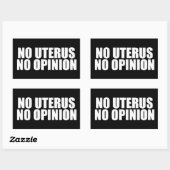 Geen Uterus Geen advies Pro Choice Quote Black Rechthoekige Sticker (Vel)