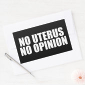 Geen Uterus Geen advies Pro Choice Quote Black Rechthoekige Sticker (Envelop)