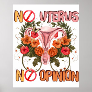 Geen uterus geen mening vóór keuze poster