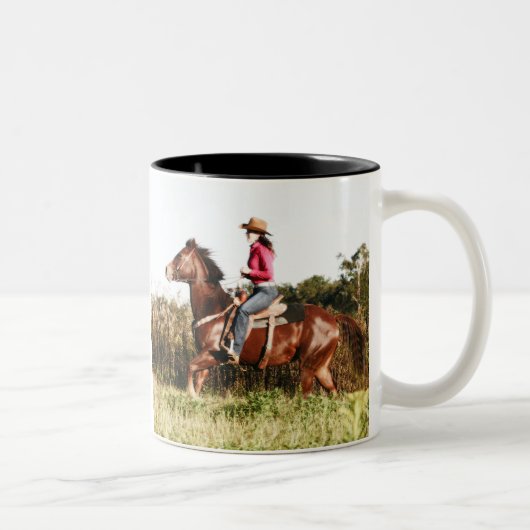 "Geen uur leven is ... Tweekleurige Koffiemok (Rechts)