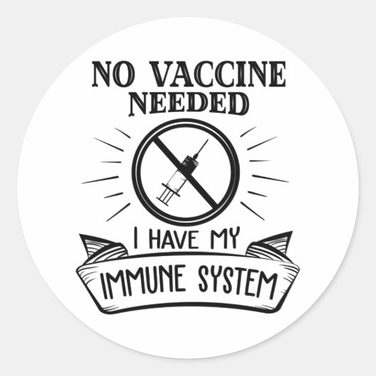 Geen vaccin vereist antivaccinafdrukken ronde sticker (Voorkant)