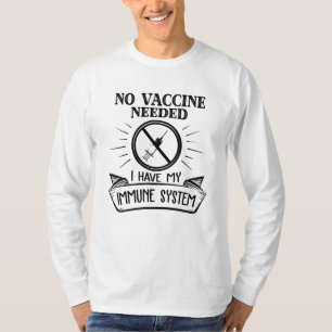 Geen vaccin vereist antivaccinafdrukken t-shirt