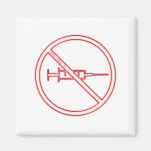 Geen vaccinatiesymbool, anti-vaxxers concept magneet