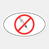 Geen vaccins ovale sticker (Voorkant)