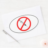 Geen vaccins ovale sticker (Envelop)