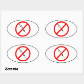 Geen vaccins ovale sticker (Vel)