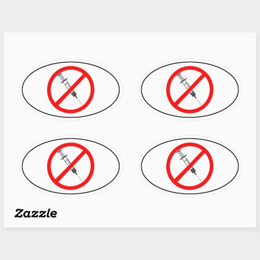 Geen vaccins ovale sticker (Vel)