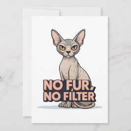 Geen Vacht Geen Filter Sphynx Kat Houding Kunst Feestdagenkaart