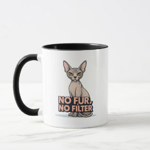 Geen Vacht Geen Filter Sphynx Kat Houding Kunst Mok